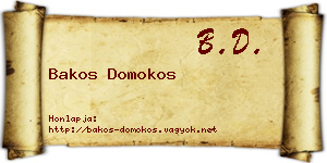 Bakos Domokos névjegykártya